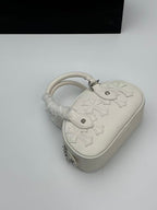 White Cross Patch White Leather Mini Handbag™