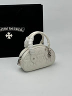 White Cross Patch White Leather Mini Handbag™