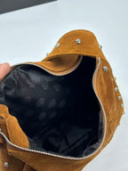 Brown Leather Cross Patch Tote Bag™
