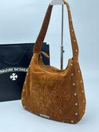 Brown Leather Cross Patch Tote Bag™