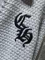 Leather CH Logo Grey Knit Cardigan Sweater™