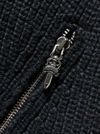 Diagonal Zipper Black Knit Sweater™