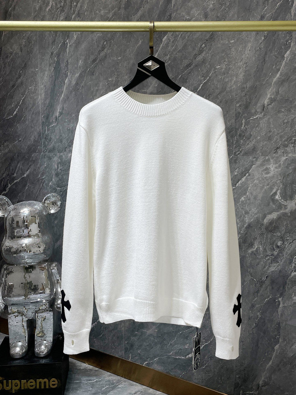 Big Cross White Wool Sweater™