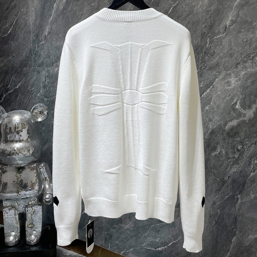 Big Cross White Wool Sweater™