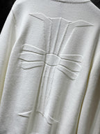 Big Cross White Wool Sweater™