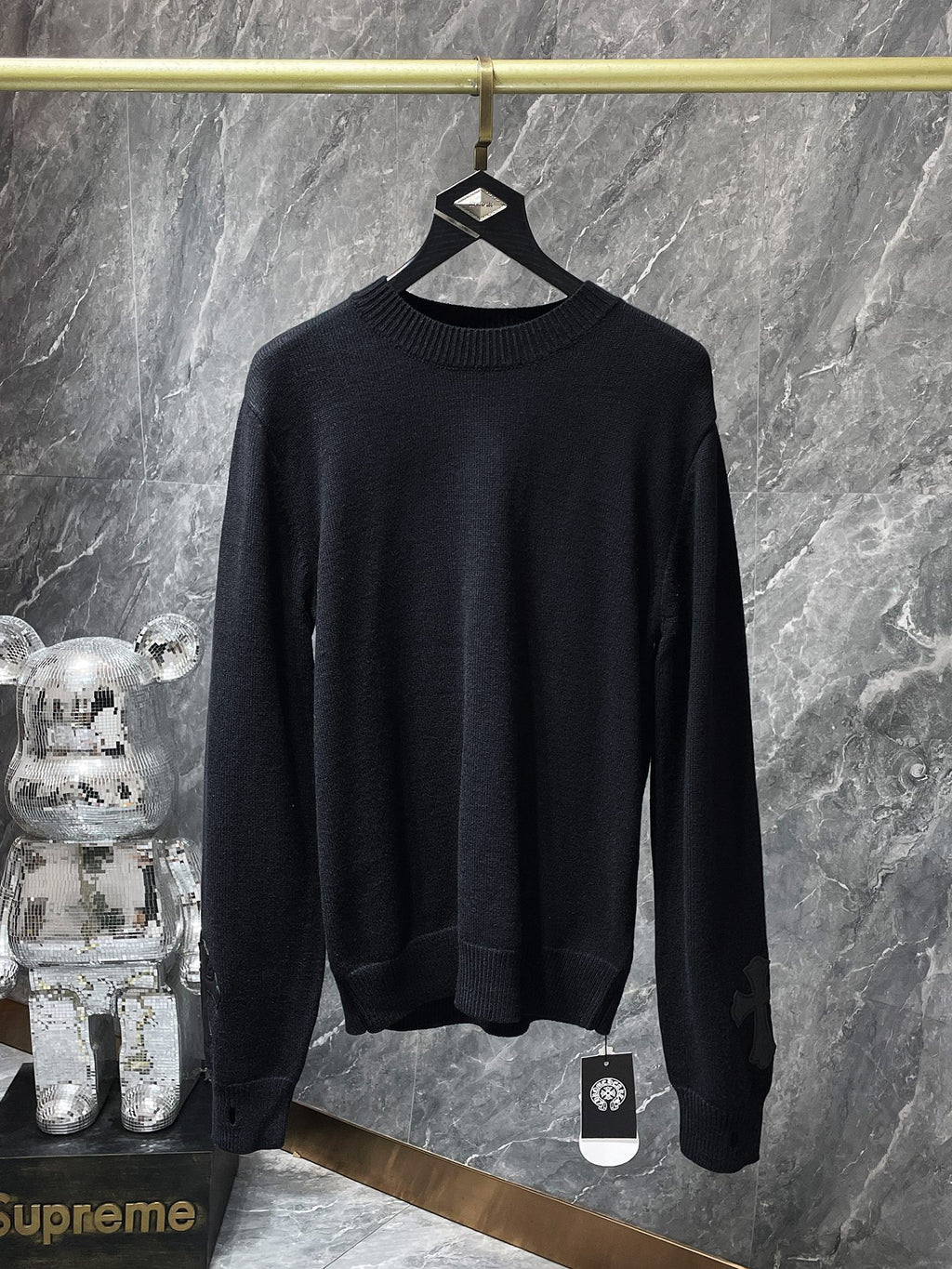 Big Cross Black Wool Sweater™