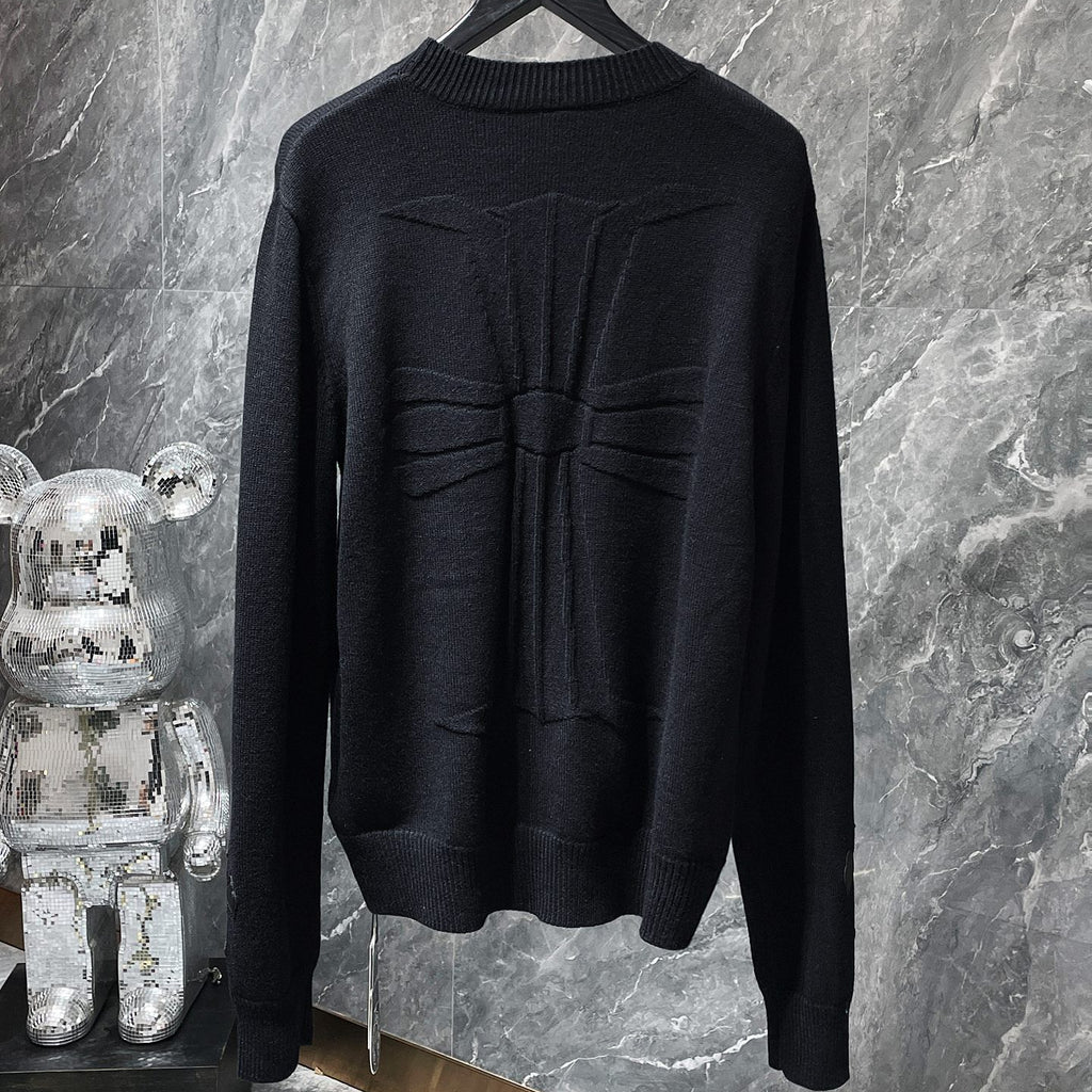 Big Cross Black Wool Sweater™