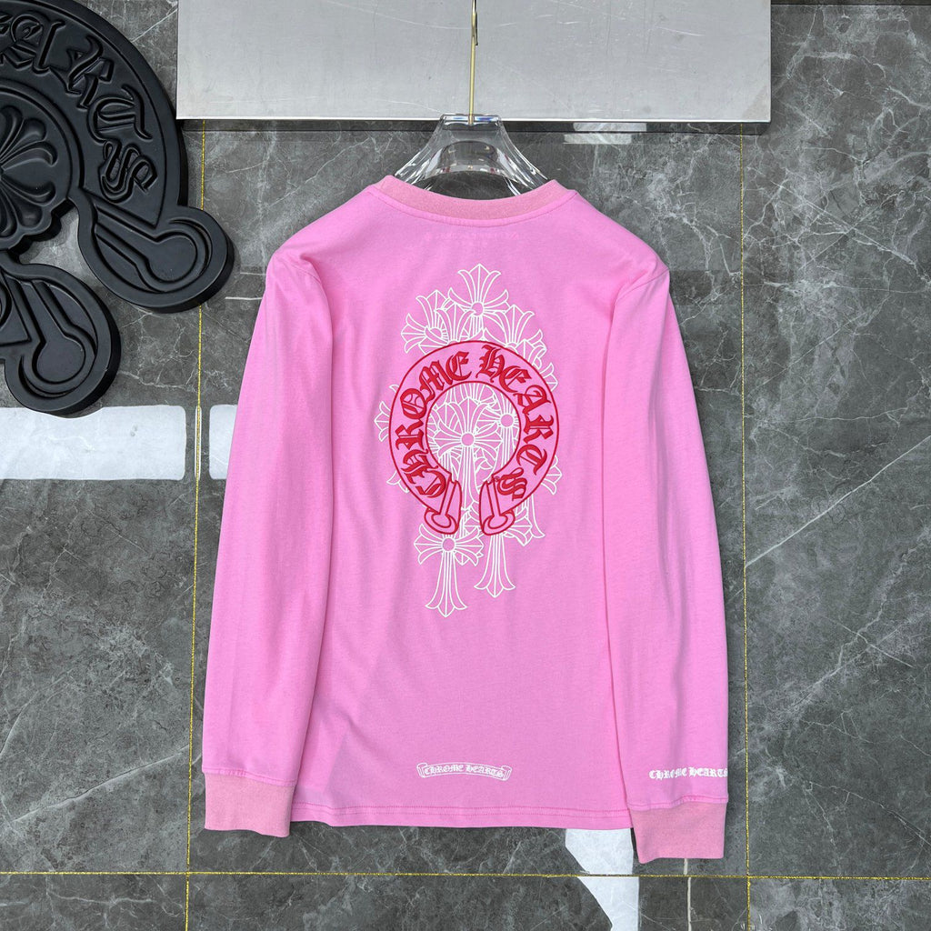 Red Horse Shoe Logo Pink Long Sleeve™