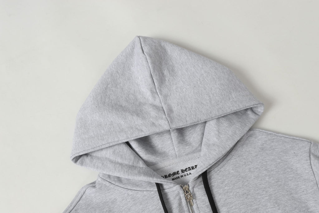 Dagger Emblem Full Zip Grey Hoodie™