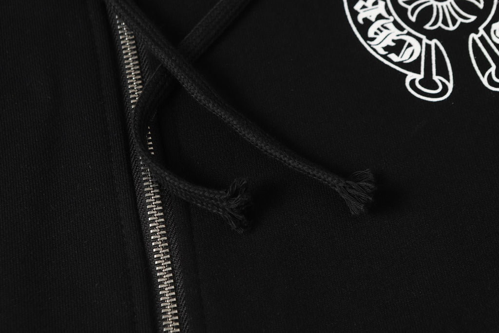 Horse Shoe Logo Osaka Full Zip Black Hoodie™