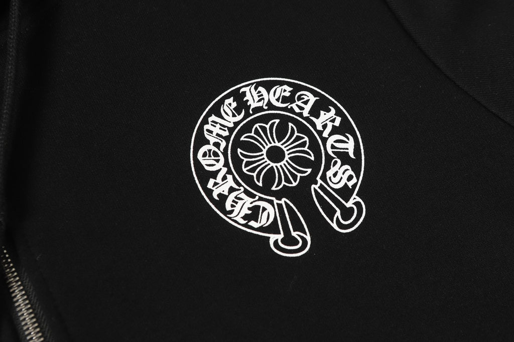 Horse Shoe Logo Osaka Full Zip Black Hoodie™