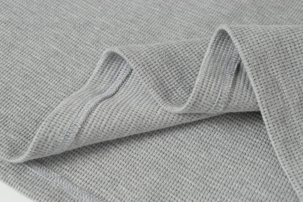 Double Black Leather Cross Grey Woven Long Sleeve™