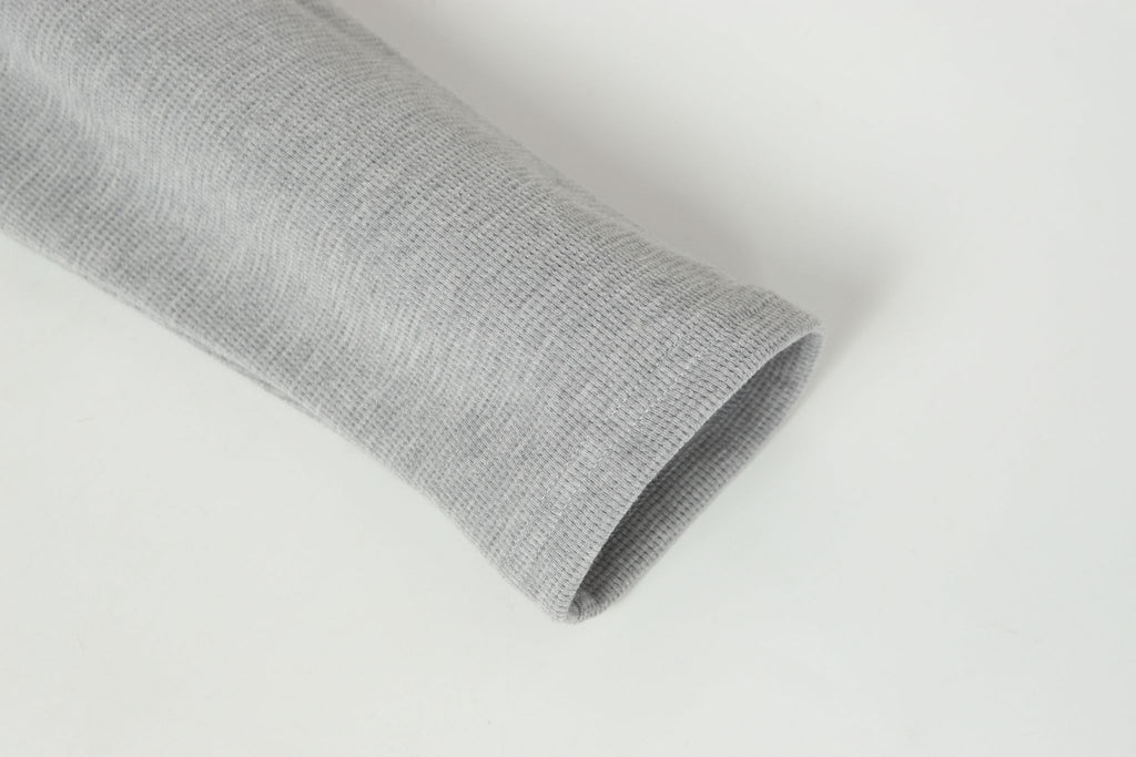 Double Black Leather Cross Grey Woven Long Sleeve™