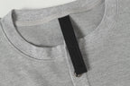 Double Black Leather Cross Grey Woven Long Sleeve™