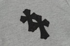 Double Black Leather Cross Grey Woven Long Sleeve™