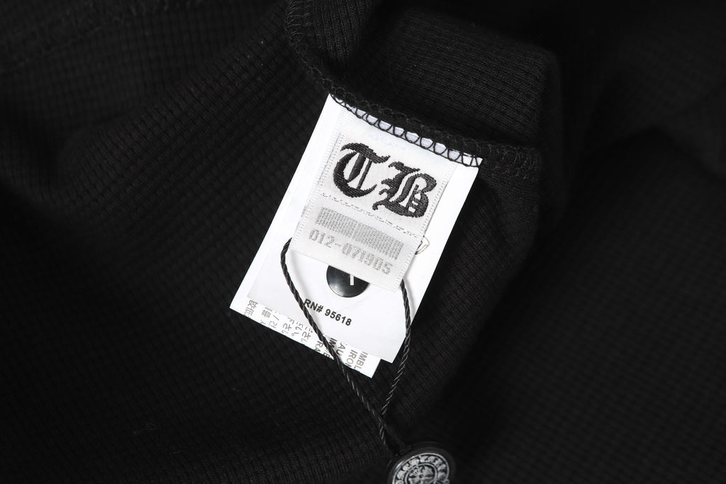 Double Black Leather Cross Black Woven Long Sleeve™
