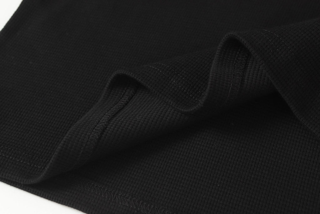 Double Black Leather Cross Black Woven Long Sleeve™