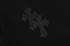 Double Black Leather Cross Black Woven Long Sleeve™