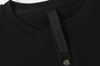 Double Black Leather Cross Black Woven Long Sleeve™
