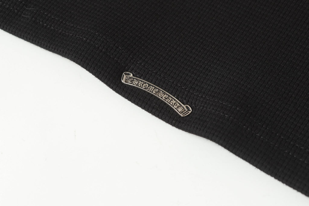 Double Black Leather Cross Black Woven Long Sleeve™