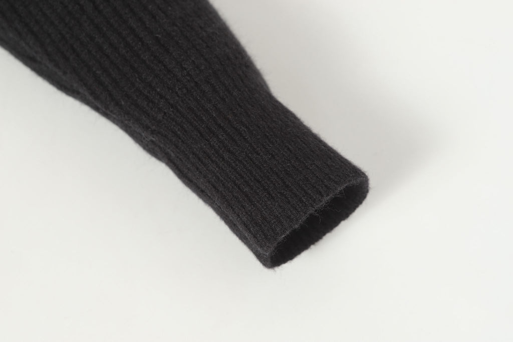 Triple Leather Cross Black Wool Full Zip Hoodie™