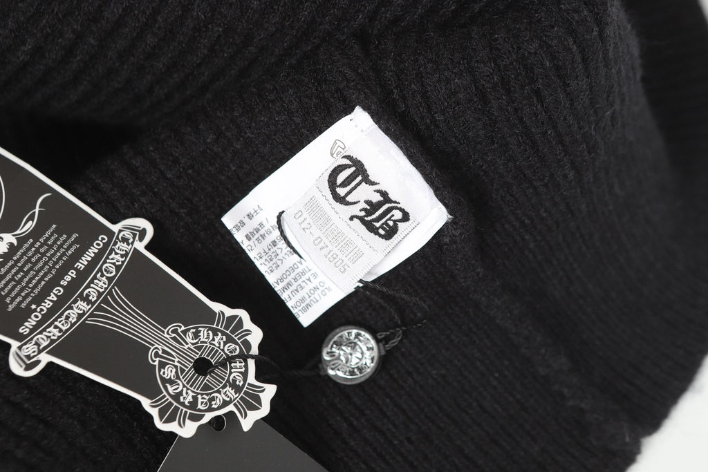 Triple Leather Cross Black Wool Full Zip Hoodie™