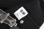 Triple Leather Cross Black Wool Full Zip Hoodie™