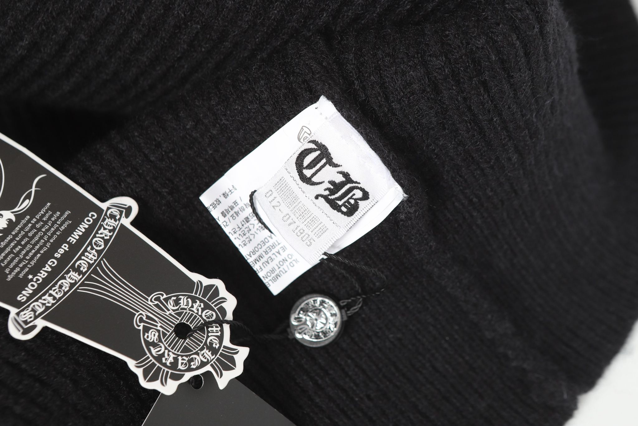 Triple Leather Cross Black Wool Full Zip Hoodie™