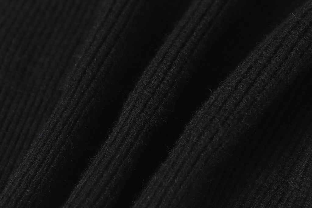 Triple Leather Cross Black Wool Full Zip Hoodie™