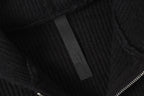 Triple Leather Cross Black Wool Full Zip Hoodie™