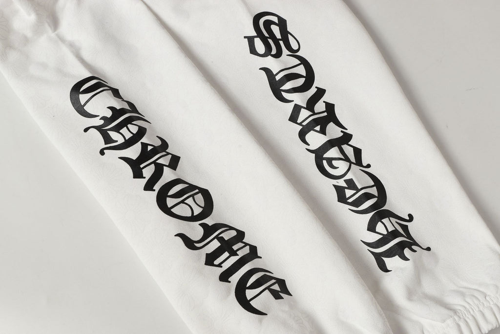 Flower Cross Pattern White Sweatpants™