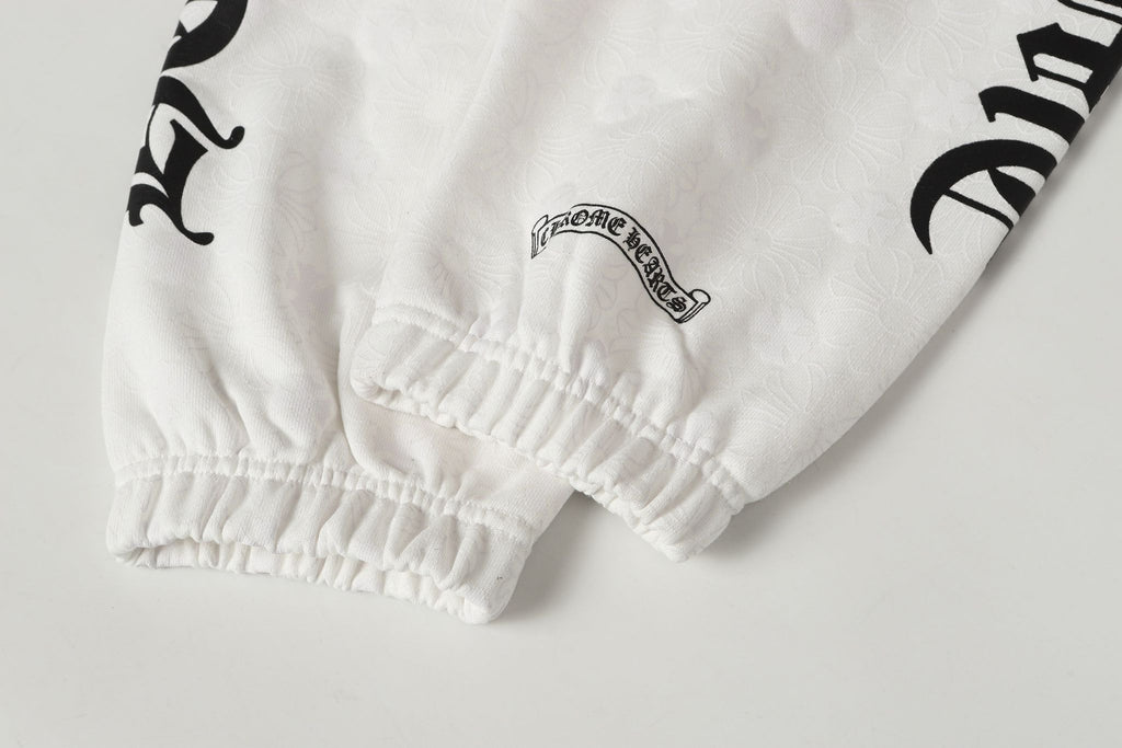 Flower Cross Pattern White Sweatpants™