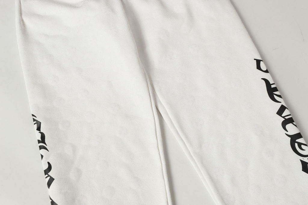 Flower Cross Pattern White Sweatpants™