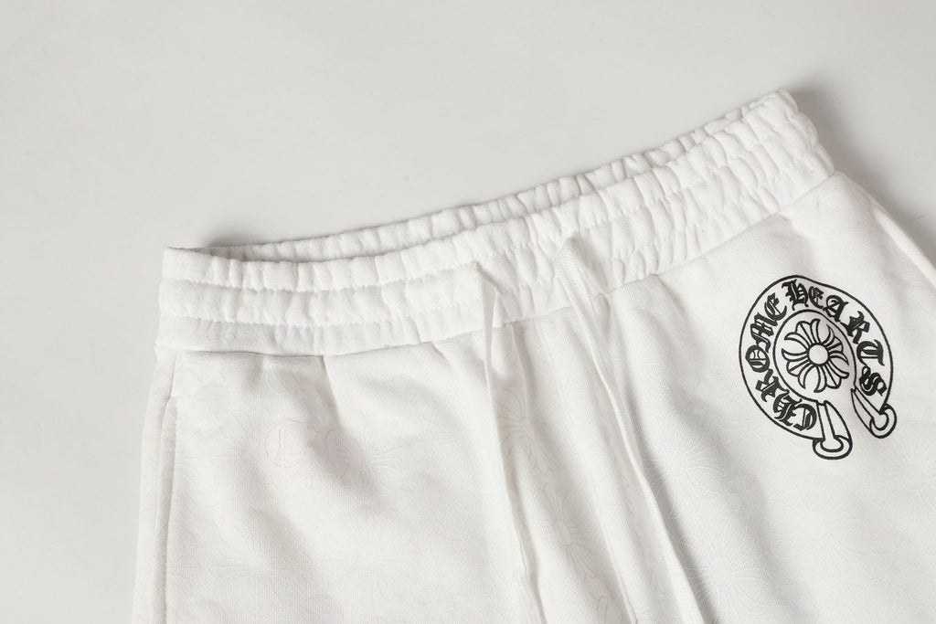 Flower Cross Pattern White Sweatpants™