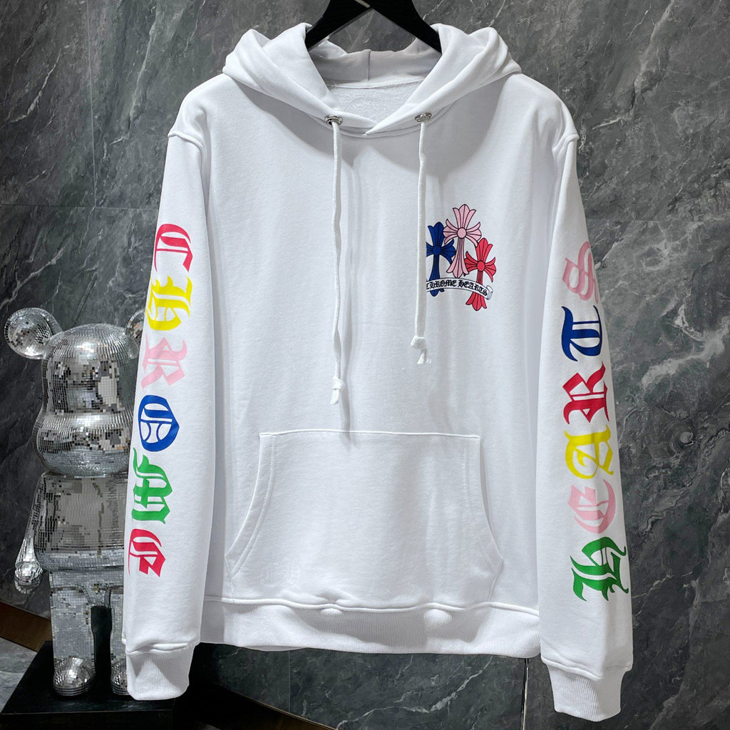 Multi Color Crosses White Hoodie™
