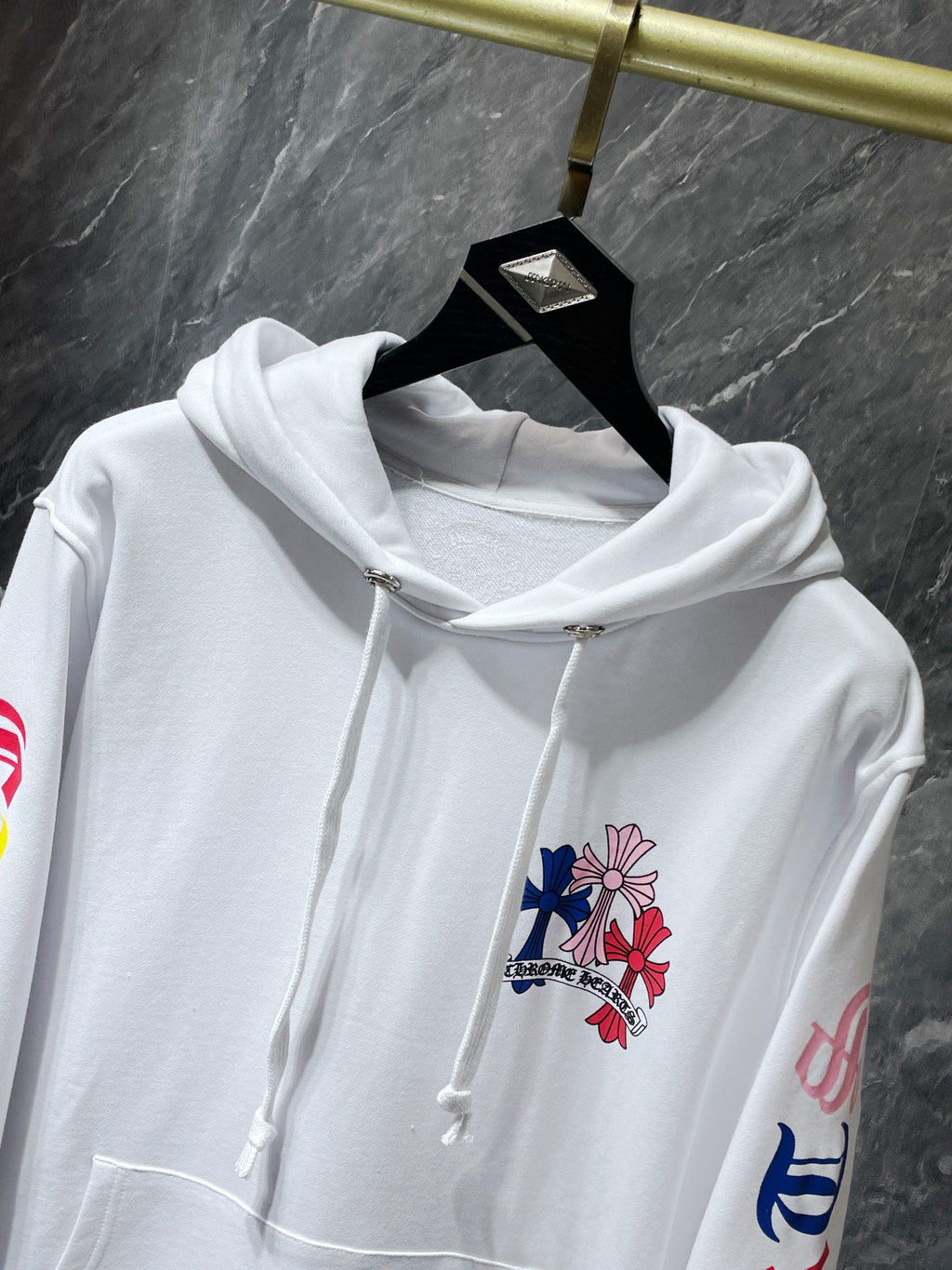 Multi Color Crosses White Hoodie™