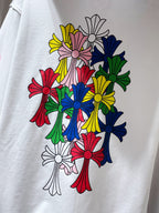 Multi Color Crosses White Hoodie™