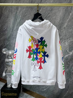 Multi Color Crosses White Hoodie™