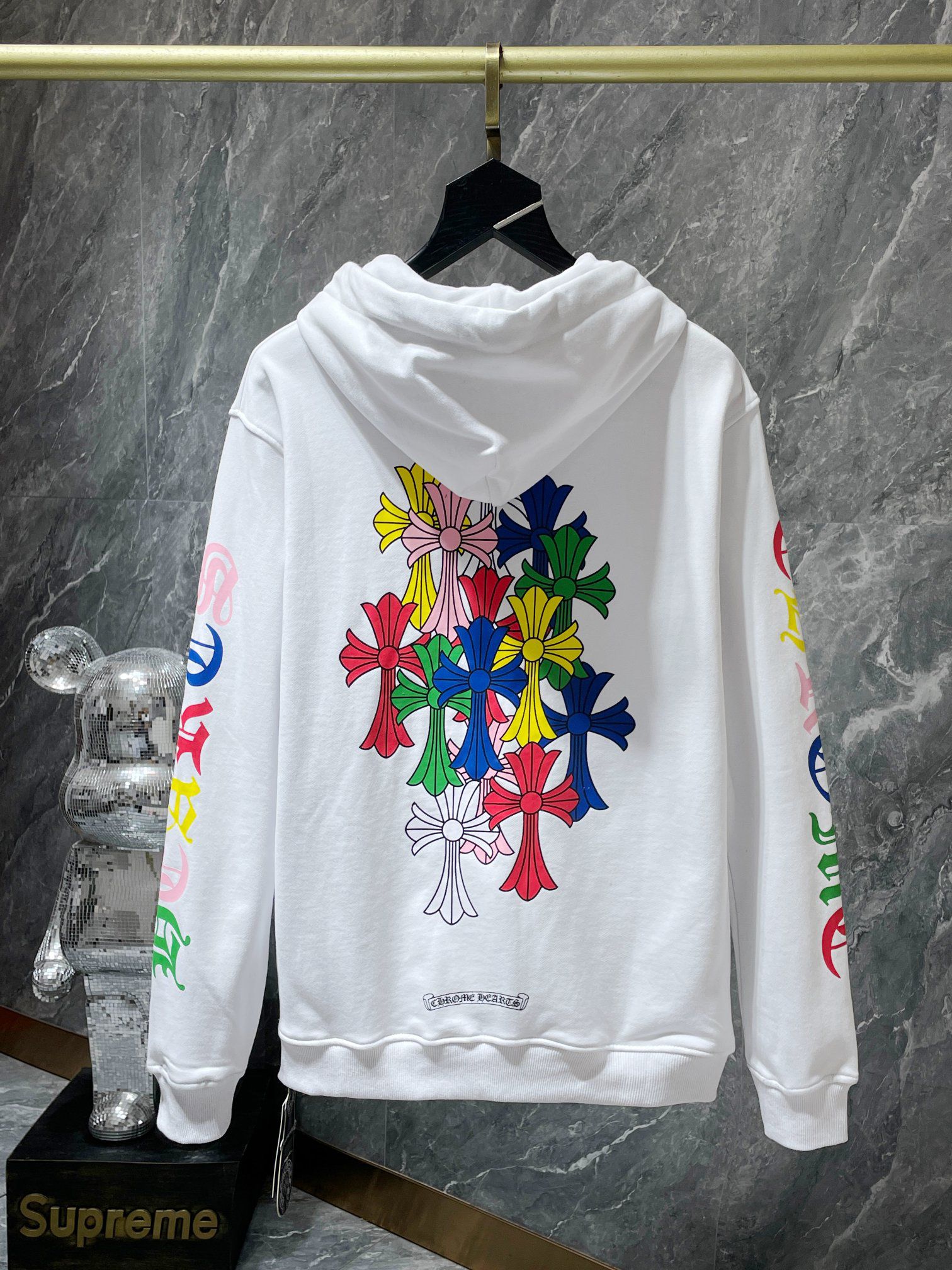 Multi Color Crosses White Hoodie™