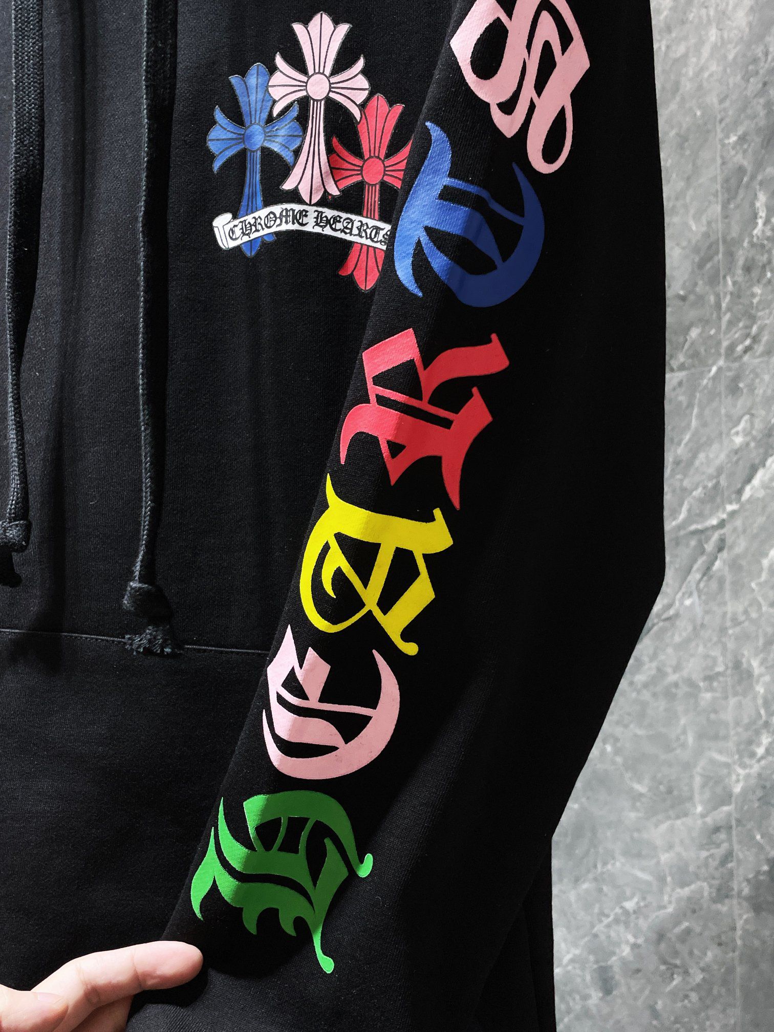 Multi Color Crosses Black Hoodie™