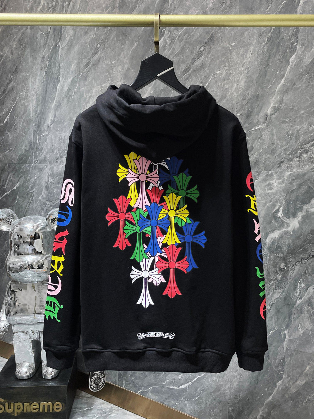 Multi Color Crosses Black Hoodie™