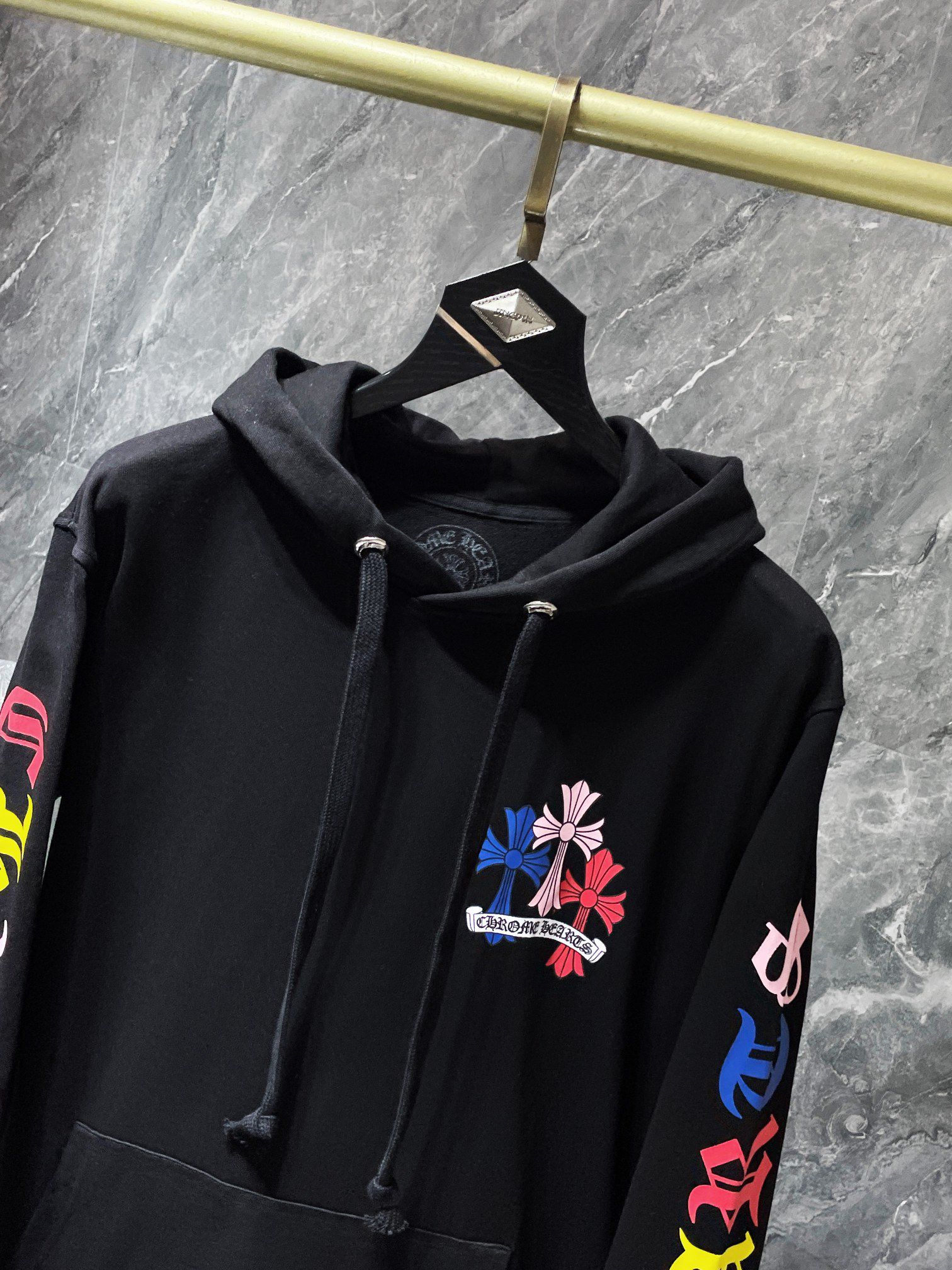 Multi Color Crosses Black Hoodie™