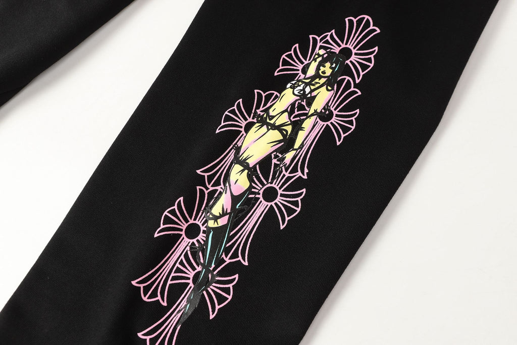 Pink Crosses Deadly Doll Black Sweatpants™