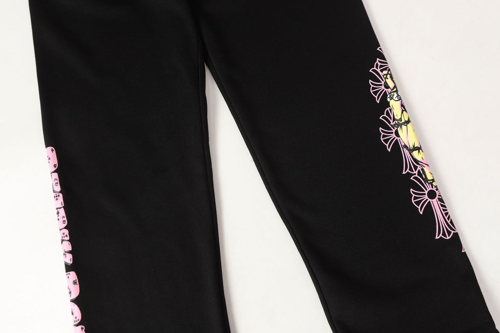 Pink Crosses Deadly Doll Black Sweatpants™