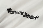 Black Leather Triple Cross F You White T-Shirt™