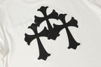 Black Leather Triple Cross F You White T-Shirt™