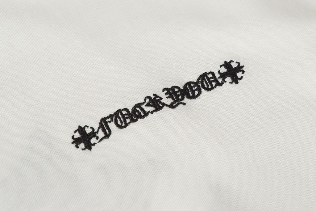 Black Leather Triple Cross F You White T-Shirt™