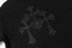 Black Leather Triple Cross F You Black T-Shirt™