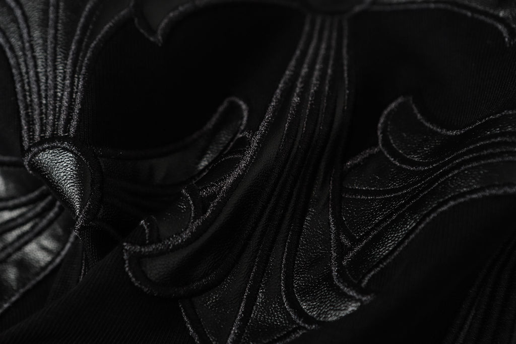 Black Leather Triple Cross F You Black T-Shirt™