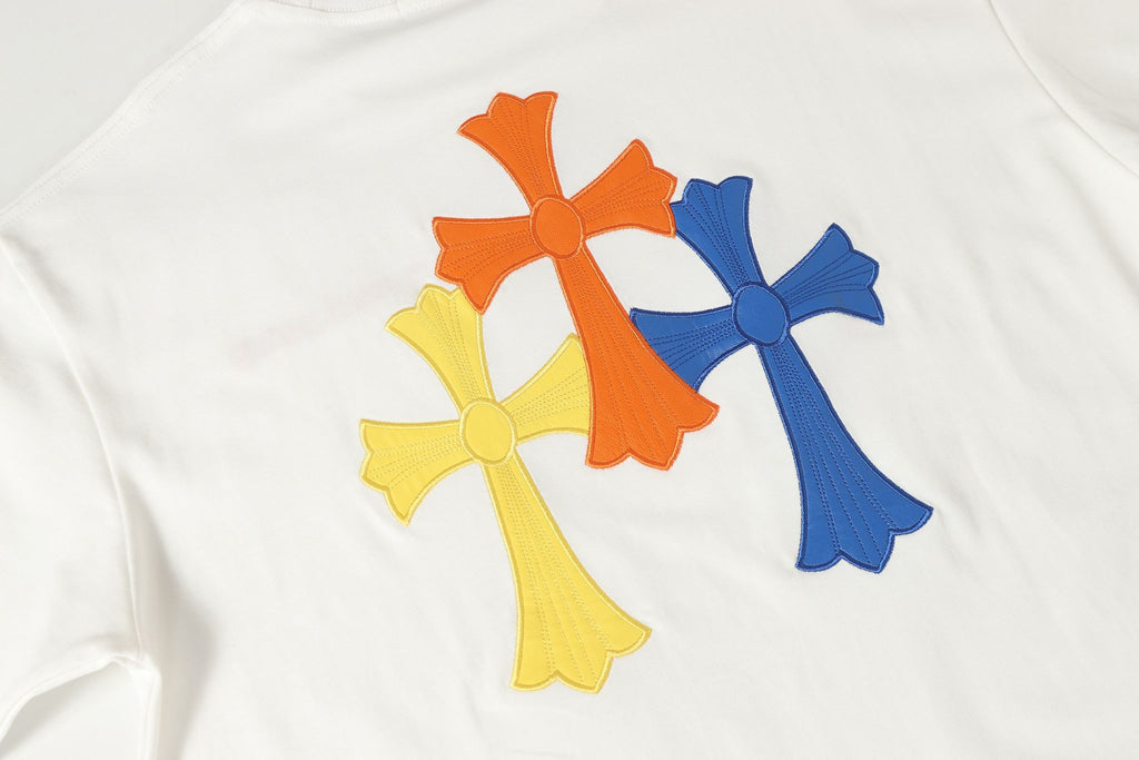 Multi Color Leather Triple Cross F You White T-Shirt™
